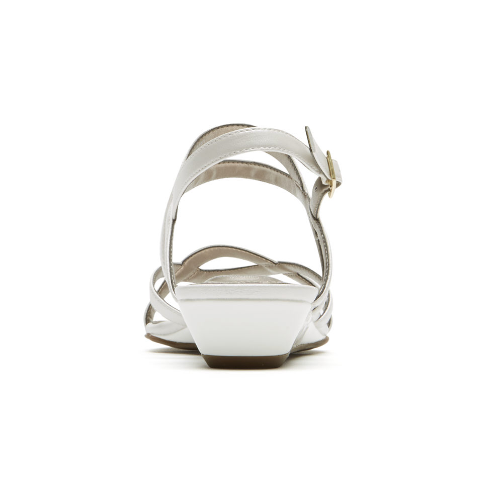 Sandalias Rockport Mujer Mexico - Total Motion Zandra Slingback Blancos - SNPIT8925